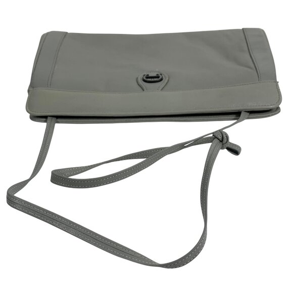 Vintage 1980s ETIENNE AIGNER Gray Leather Shoulder Bag Clutch Magnetic Closure - Picture 8 of 10
